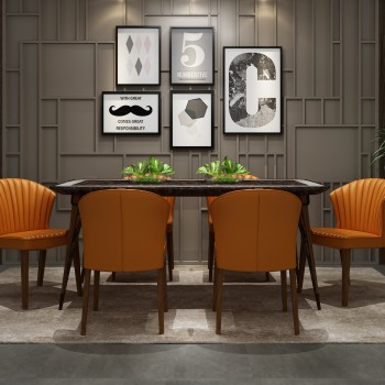 Nordic Style Dining Table And Chairs-ID:459574835