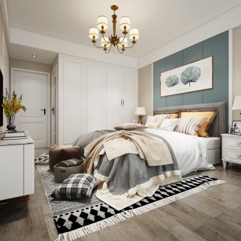 Simple European Style Bedroom-ID:858931758