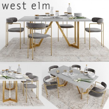 Post Modern Style Dining Table And Chairs-ID:157167722