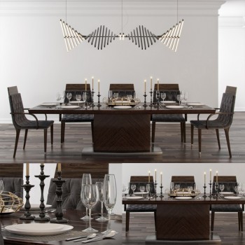 Post Modern Style Dining Table And Chairs-ID:120821475