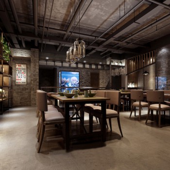 Industrial Style Dining Room-ID:627766639