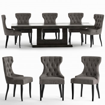 Simple European Style Dining Table And Chairs-ID:394147442
