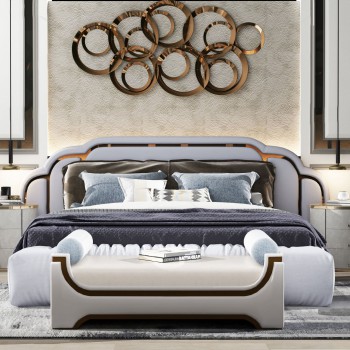 Post Modern Style Double Bed-ID:235908255