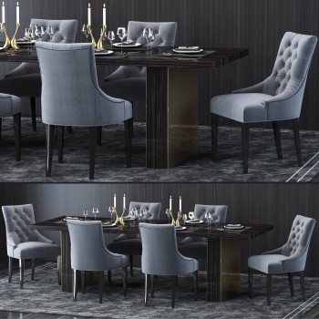 Post Modern Style Dining Table And Chairs-ID:405370974