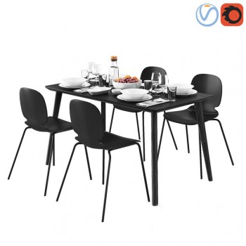 Nordic Style Dining Table And Chairs-ID:367674848
