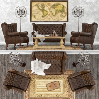 American Style Sofa Combination-ID:674647291