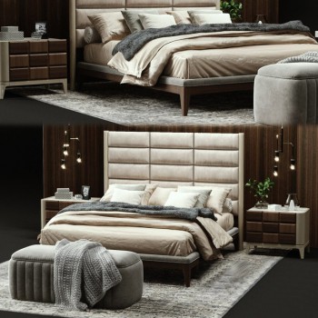 Post Modern Style Double Bed-ID:739895266