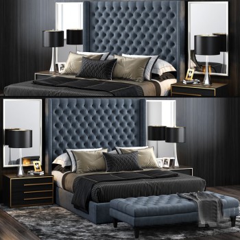 Post Modern Style Double Bed-ID:732201994