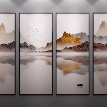 新中式山水画-模型ID【185119】