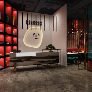 新中式火锅店餐厅-模型ID【186579】