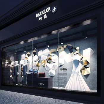 现代服装店橱窗门面-模型ID【202376】