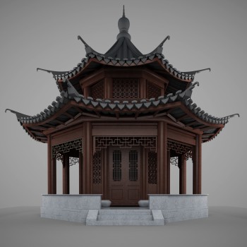 中式古建筑阁楼-模型ID【214681】