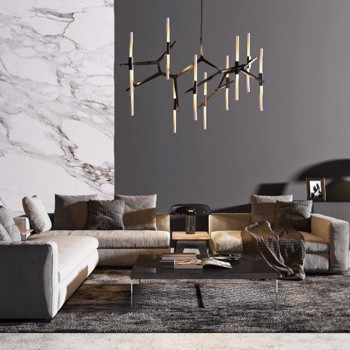 意大利 米洛提 Minotti 现代沙发茶几装饰柜组合-模型ID【217695】
