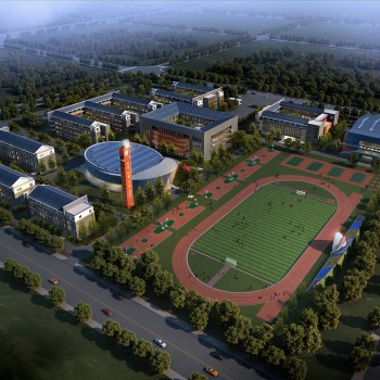 现代学校建筑鸟瞰规划-模型ID【226452】