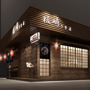 日式寿司店门面门头-模型ID【230261】