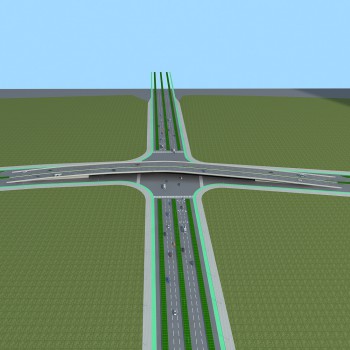 现代立交道路规划-模型ID【233646】