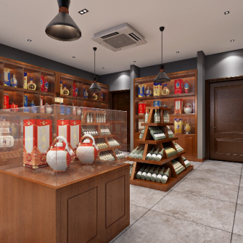 全景-现代红酒专卖店-模型ID【233047】
