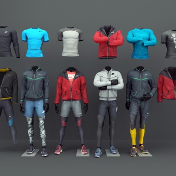 现代运动服服装模特-模型ID【234399】