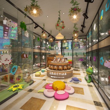 多场景-北欧宠物店+门面门头-模型ID【234719】