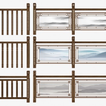 新中式栏杆护栏-模型ID【323043】