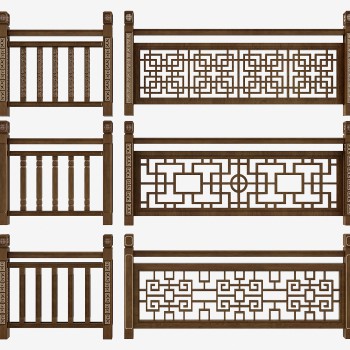 新中式栏杆护栏-模型ID【323044】