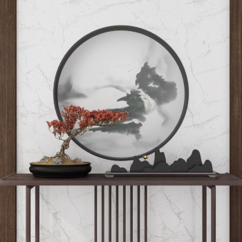 新中式端景台摆件-模型ID【323195】