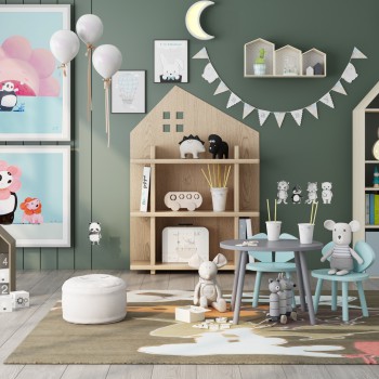 北欧儿童房桌椅玩具-模型ID【325481】