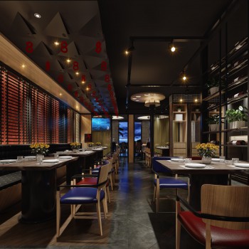 工业风休闲餐厅-模型ID【335392】