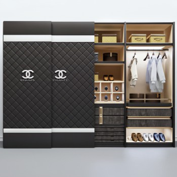 Chanel品牌现代皮革衣柜服饰饰品-模型ID【341056】