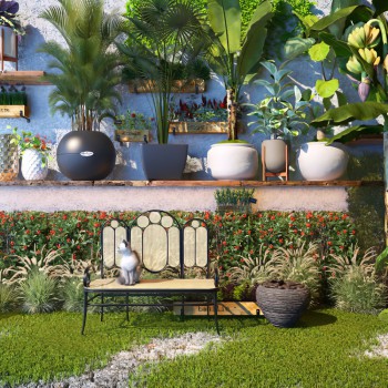 现代植物盆栽-模型ID【351653】