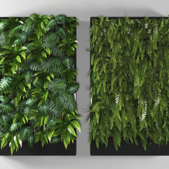 现代植物墙背景墙组合-模型ID【354840】