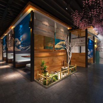 日式寿司店餐厅-模型ID【433093】
