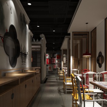 新中式火锅店美食城-模型ID【433143】