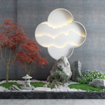 现代中式庭院造景假山石-模型ID【485778】
