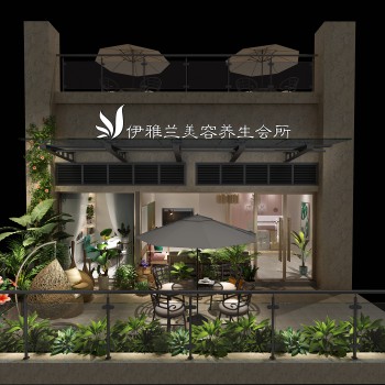 现代美容医疗会所庭院-模型ID【487063】