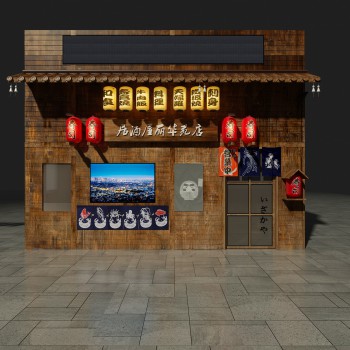 多场景-日式门面门头+餐厅-模型ID【500056】