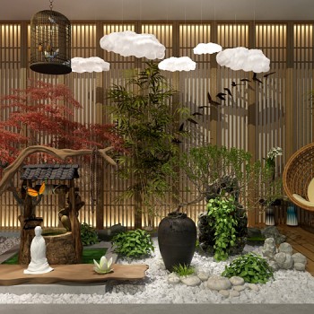 新中式枯山园艺小品-模型ID【500829】