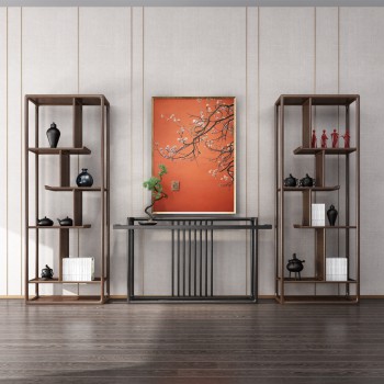 新中式端景台博古架挂画组合-模型ID【503756】