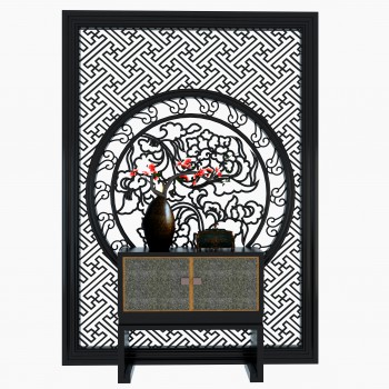 新中式端景台屏风隔断组合-模型ID【506562】