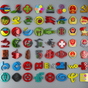 现代LOGO标志国徽图案徽章组合-模型ID【508793】