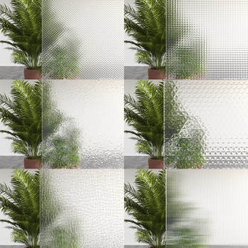 现代磨砂玻璃绿植盆栽组合-模型ID【509937】