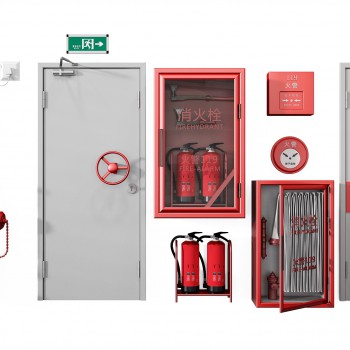 现代消防门消防工具组合-模型ID【511447】