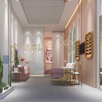 多场景-北欧美甲店+门面门头-模型ID【516256】