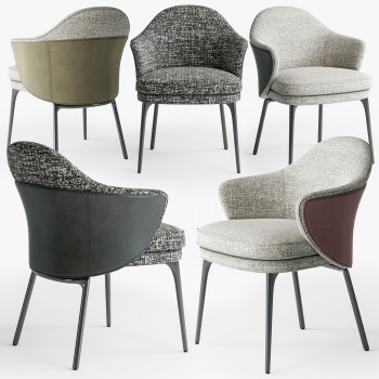 意大利 Minotti 现代单椅组合-模型ID【516673】