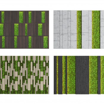 现代植物墙背景墙组合-模型ID【516843】