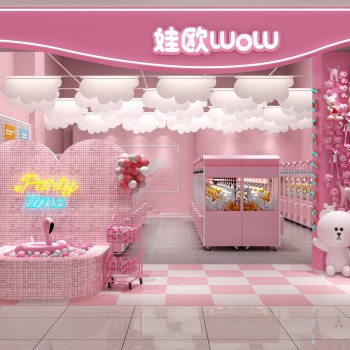 现代抓娃娃店门面门头-模型ID【517767】