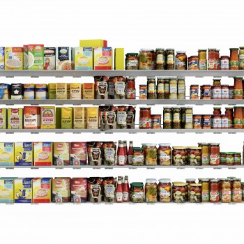 现代超市货架食品组合-模型ID【519349】