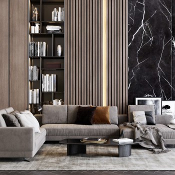 意大利 米洛提 Minotti 现代沙发茶几组合-模型ID【521755】