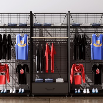 工业风衣服展示架-模型ID【522178】