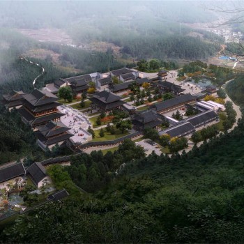 中式古建筑鸟瞰规划----森林后期-模型ID【523822】